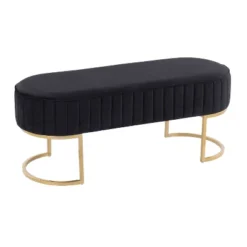 41" Demi Glam Pleated Bench - LumiSource -Baxton Studio Shop GUEST 9b0494a5 c9c0 4b8d aac6 811c7c629be1