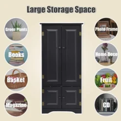 Costway Accent Storage Cabinet Adjustable Shelves Antique 2 Door Floor Cabinet Black 13 Costway Accent Storage Cabinet Adjustable Shelves Antique 2 Door Floor Cabinet Black -Baxton Studio Shop GUEST 9b2b7b25 5b18 4f81 802f 535cb10e9673