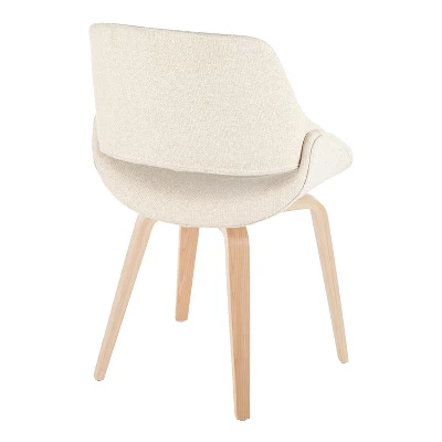 LumiSource Set Of 2 Fabrico Dining Chairs Natural/Cream : Upholstered, Wood Frame, Foam Filled, Contemporary Style 3 LumiSource Set Of 2 Fabrico Dining Chairs Natural/Cream : Upholstered, Wood Frame, Foam Filled, Contemporary Style - Image 3