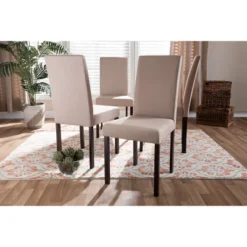 Set Of 4 Andrew Contemporary Espresso Wood Finish Fabric Dining Chairs Beige - Baxton Studio 7 Set Of 4 Andrew Contemporary Espresso Wood Finish Fabric Dining Chairs Beige - Baxton Studio -Baxton Studio Shop GUEST 9b6028db 0ea8 4532 929c 88f250ae16a5