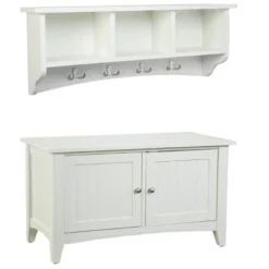 Shaker Cottage Storage Coat Hook With Cabinet Bench Set - Alaterre Furniture -Baxton Studio Shop GUEST 9bec67a6 3275 4c03 8b5c 672132a58d04