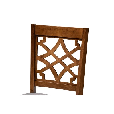 Set Of 4 Mael Fabric Upholstered Wood Dining Chairs Gray/Walnut - Baxton Studio 2 Set Of 4 Mael Fabric Upholstered Wood Dining Chairs Gray/Walnut - Baxton Studio - Image 2