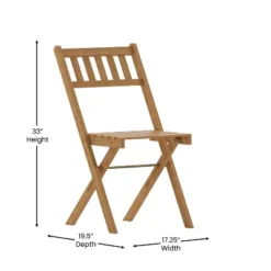 Flash Furniture Indoor/Outdoor Solid Acacia Wood Folding Bistro Chairs In Natural - Set Of 2 -Baxton Studio Shop GUEST 9c296413 95bf 49c0 a8be bd3e89959aa6