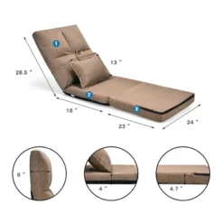 Costway Fold Down Chair Flip Out Lounger Convertible Sleeper Couch Futon Bed W/ Pillow -Baxton Studio Shop GUEST 9c7eee78 d6db 4bfb b806 774e05b76879