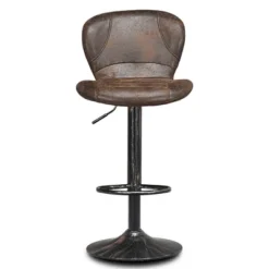 Costway Set Of 4 Adjustable Retro Swivel Bar Stools W/ Backrest & Footrest Brown 16 Costway Set Of 4 Adjustable Retro Swivel Bar Stools W/ Backrest & Footrest Brown -Baxton Studio Shop GUEST 9c9d87ef bdb9 4631 926a 66649413cf05
