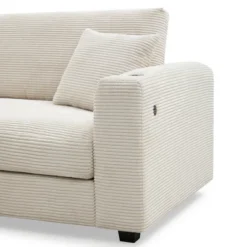 134"W Oversized Corduroy Sectional Sofa, L Shaped Sofa Couch With USB Charging Port, Cup Holder 4B -ModernLuxe -Baxton Studio Shop GUEST 9ca94a80 ea1a 4c69 b0ca e378cabb6bb9