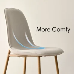 Set Of 4 Dining Chairs With Back, Upholstered Modern Accent Chairs With Metal Wood-Look Legs For Dining Room-Maison Boucle 18 Set Of 4 Dining Chairs With Back, Upholstered Modern Accent Chairs With Metal Wood-Look Legs For Dining Room-Maison Boucle -Baxton Studio Shop GUEST 9cb48277 1099 49a7 8f9b b7259fc30dc7 1