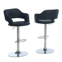 Hydraulic Lift Chrome Metal Barstool - EveryRoom -Baxton Studio Shop GUEST 9cce790b e655 4c11 96e0 7f9bd7c202b2