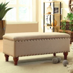 Large Storage Bench With Nailhead - HomePop -Baxton Studio Shop GUEST 9ce27290 7eca 4d58 88ed b6d0b7831352