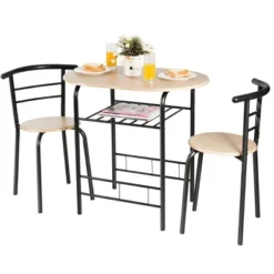 Costway 3 Pcs Dining Set 2 Chairs And Table Compact Bistro Pub Breakfast Home Kitchen 23 Costway 3 Pcs Dining Set 2 Chairs And Table Compact Bistro Pub Breakfast Home Kitchen -Baxton Studio Shop GUEST 9d1e24a1 1249 4033 b223 9d38c27f1be5