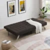 SKRAN Futon Sofa Bed With Wood Frame,stainless Leg For Small Space Living Room, Bedroom Office,espresso