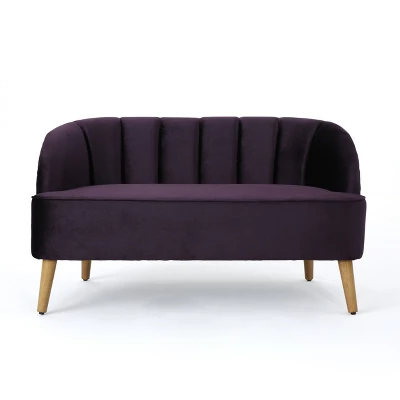 Amaia Modern New Velvet Settee - Christopher Knight Home 5 Amaia Modern New Velvet Settee - Christopher Knight Home - Image 5