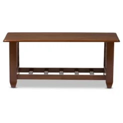 Larissa Modern Classic Mission Style Living Room Occasional Coffee Table - Cherry Brown - Baxton Studio