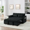 54.33" Modern Convertible Sleeper Sofa Bed With Adjustable Back, Compact Pull-Out Velvet Loveseat For Small Apartments Or Offices-The Pop Home