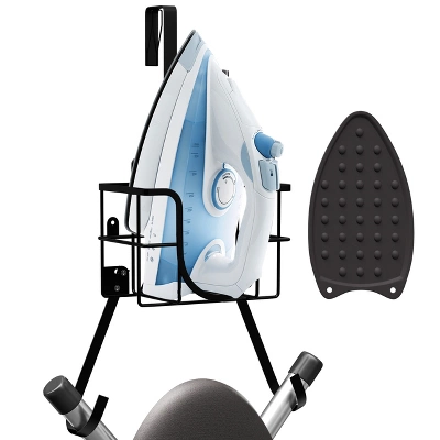 Bryt Ironing Board Holder Wall Mount & Over The Door Hanger, Laundry Room Storage & Organization, Iron & Ironing Board Hanger T&V Shaped, Black 7 Bryt Ironing Board Holder Wall Mount & Over The Door Hanger, Laundry Room Storage & Organization, Iron & Ironing Board Hanger T&V Shaped, Black - Image 7