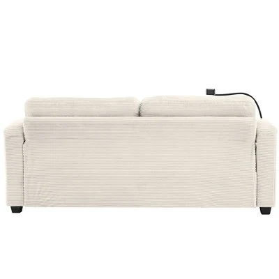 72.8"W Loveseat Sleeper Sofa Bed With Full Size Mattress, USB Ports, Cup Holders, And A Phone Holder For Living Room -ModernLuxe 11 72.8"W Loveseat Sleeper Sofa Bed With Full Size Mattress, USB Ports, Cup Holders, And A Phone Holder For Living Room -ModernLuxe - Image 11