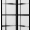 6 Ft. Tall Double Cross Shoji Screen - Black (5 Panels)