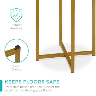 Best Choice Products 16in Faux Marble Modern Round Living Room Accent Side Table W/ Metal Frame 4 Best Choice Products 16in Faux Marble Modern Round Living Room Accent Side Table W/ Metal Frame - Image 4