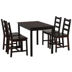 HOMCOM 5 Piece Dining Room Table Set, Wooden Kitchen Table And Chairs For Dinette, Breakfast Nook -Baxton Studio Shop GUEST 9eb5da74 50ca 497e ad14 ce0c18dda52d