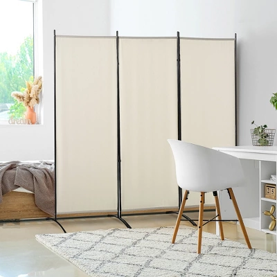 HOMCOM 3-Panel Room Divider Folding Privacy Screen Separator Partition Wall For Indoor Bedroom Office 100" X 72" 2 HOMCOM 3-Panel Room Divider Folding Privacy Screen Separator Partition Wall For Indoor Bedroom Office 100" X 72" - Image 2