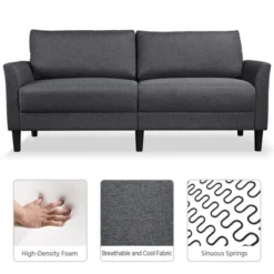Yaheetech Modern Loveseat Sofa Couch 2-Seater Linen Fabric Upholstery Sofa Couch-Gray -Baxton Studio Shop GUEST 9ede0dcc 4b44 4650 9b86 2f33b49a3b63