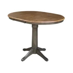 36" Justin Round Drop Leaf Dining Table Tan/Washed Coal - International Concepts -Baxton Studio Shop GUEST 9f15959a cc2a 4164 8e12 2c2059db3305