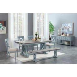 Skye Dining Table Blue - Treasure Trove Accents -Baxton Studio Shop GUEST 9f26640b aae5 41f0 a621 69b61b2f6beb