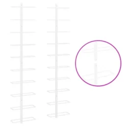 VidaXL Wall-Mounted Metal Wine Rack - White, With Capacity For 10 Wine Bottles, Modern Design For Kitchen, Pantry, And Bar Spaces -Baxton Studio Shop GUEST 9f3c7ea3 b80f 4c62 b048 7a9307ef102d