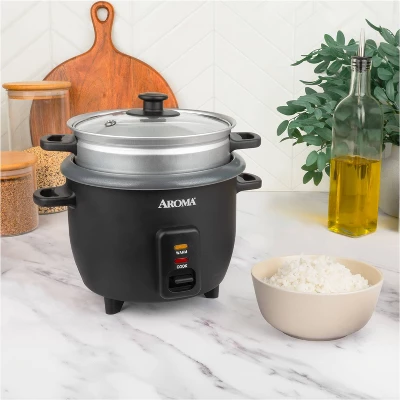 Aroma 6 Cup Rice Cooker With Outer Steam Tray Black: 2 Quart, One-Touch, Nonstick, Includes Accessories 10 Aroma 6 Cup Rice Cooker With Outer Steam Tray Black: 2 Quart, One-Touch, Nonstick, Includes Accessories - Image 10