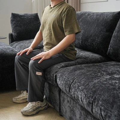 Cloud Couch Modular Sectional Sofa, 134" U Shaped Couch For Livingroom, Oversized Convertible Wide Seater With 2 Ottomans Living Room Set,Black 5 Cloud Couch Modular Sectional Sofa, 134" U Shaped Couch For Livingroom, Oversized Convertible Wide Seater With 2 Ottomans Living Room Set,Black - Image 5