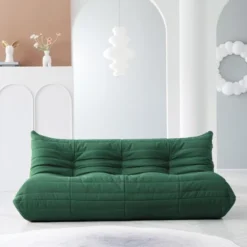 WJShome Lazy Floor Sofa, Fireside Chair,Teddy Velvet Sofa Bean Bag Couch, Lounge Togo Lazy Floor Sofa, Accent Chair , Corner Chair ( Green) -Baxton Studio Shop GUEST 9f80c000 2add 48d1 b689 cd1958251095