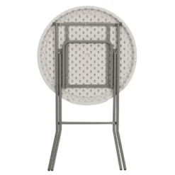 Flash Furniture 2.63-Foot Round Granite White Plastic Bar Height Folding Table -Baxton Studio Shop GUEST 9f8847b2 2c4c 49e2 9d46 60c0d66caf7a 1