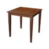 Solid Wood Top Dining Table With Shaker Legs Brown - International Concepts