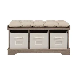 42" Upholstered Wood Entryway Bench With Storage - Saracina Home 8 42" Upholstered Wood Entryway Bench With Storage - Saracina Home -Baxton Studio Shop GUEST 9fd17880 8594 4230 97d7 e218b6ad18eb