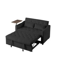 Velvet Sofa Bed With Tufted Back And Seat, 360° Side Table, Adjustable Backrest And Foam Cushion For Living Room -Baxton Studio Shop GUEST 9fdece38 68fd 4c11 aa63 f0a0e664eea4