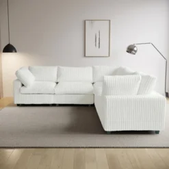 Cloud Modular Sectional Sofa,118" Oversized V Shaped Couch,5 Seater Plush Sofas For Living Room,Covers Washable&Replaceable