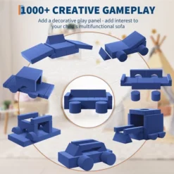 Kids Couch For Building Fort Toy,13pcs DIY Toddler Sofa,Velvet Toddler Futon Sofa Bed For Playroom, Bedroom,Grey -Baxton Studio Shop GUEST a043fc4a 668d 44b4 8282 a5cd98356420