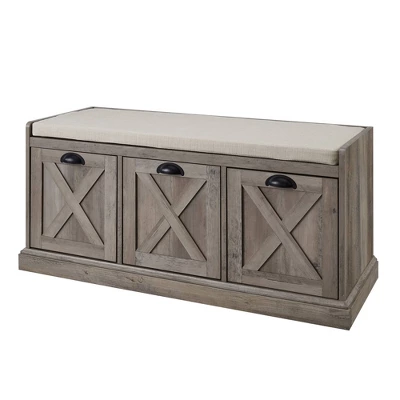Farmhouse 40" 3 Drawer Storage Bench With Cushion - Saracina Home 9 Farmhouse 40" 3 Drawer Storage Bench With Cushion - Saracina Home - Image 9