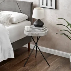 17.6" Round 3 Legged Industrial Style Side Table Cement - Danya B. 29 17.6" Round 3 Legged Industrial Style Side Table Cement - Danya B. -Baxton Studio Shop GUEST a070f0f4 f77b 45fa bdfc 4f74134f0098