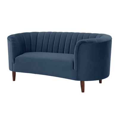 71" Millephri Loveseat Blue Velvet - Acme Furniture 2 71" Millephri Loveseat Blue Velvet - Acme Furniture - Image 2