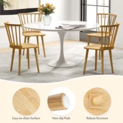 Costway Windsor Dining Chairs Set Of 2/4 Dining Chairs With High Spindle Back Natural 13 Costway Windsor Dining Chairs Set Of 2/4 Dining Chairs With High Spindle Back Natural -Baxton Studio Shop GUEST a09e5b73 c4bf 4eb4 9219 594c818e91b7