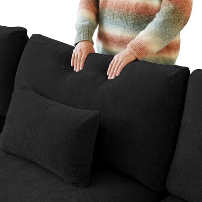 Cloud Couch Modular Sectional Sofa,156" L Shaped Couch, Oversized Down Filled Convertible Wide Seater,4 Seater With Ottoman For Living Room Set 6 Cloud Couch Modular Sectional Sofa,156" L Shaped Couch, Oversized Down Filled Convertible Wide Seater,4 Seater With Ottoman For Living Room Set - Image 6