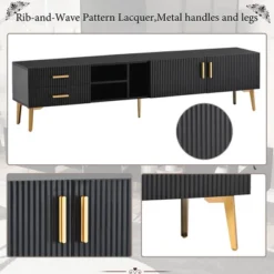 Modern TV Stand For TVs Up To 77'' With 5 Champagne Legs-ModernLuxe -Baxton Studio Shop GUEST a0b2bcf0 1b3f 4690 b135 8e76b8b2fce1