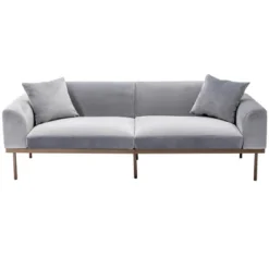 Modern Velvet Loveseat Sofa With Metal Legs And Two Pillows-ModernLuxe 17 Modern Velvet Loveseat Sofa With Metal Legs And Two Pillows-ModernLuxe -Baxton Studio Shop GUEST a0c26083 dfb0 4b01 8d08 97e0614cc543