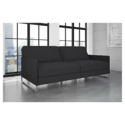 Prescott Convertible Futon Gray Linen - Room & Joy -Baxton Studio Shop GUEST a0dee28f ed2a 4503 b29d 90c008863af0