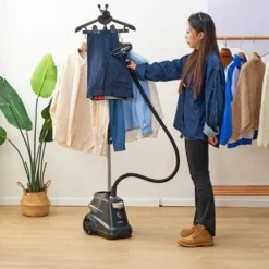 True & Tidy SX3 Industrial Garment Steamer With 3 Steam Settings And On/Off Pedal Black: 1800W, 90 Min Steam, 3L Tank -Baxton Studio Shop GUEST a0f732cc 65cc 4156 881b bf0921018386