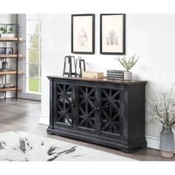 Vercelli 3 Door Credenza Black Rub - Treasure Trove Accents -Baxton Studio Shop GUEST a1337cc2 b4d3 440c bbb8 cce511d6b13e