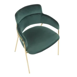 Set Of 2 Napoli Contemporary Chairs Gold/Emerald Green Velvet - LumiSource: Chrome-Plated, Metal Legs, Floor Protectors -Baxton Studio Shop GUEST a1668900 8d0e 4dfc ad03 a3976800b93a