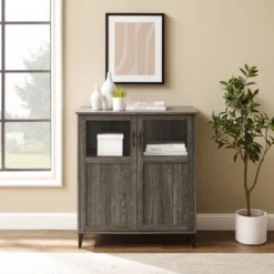 Transitional Glass And Grooved Door Accent Cabinet - Saracina Home 13 Transitional Glass And Grooved Door Accent Cabinet - Saracina Home -Baxton Studio Shop GUEST a1947db9 6566 40de 8853 23318fcef57c