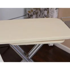 Household Essentials Wide Mega Ironing Board 4 Leg Silver Frame: XL Full Size Collapsible Ironing Table, Metal, Beige -Baxton Studio Shop GUEST a1d81964 71b4 46be 9116 8b6f23af538a